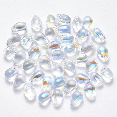 Transparent Spray Painted Glass Charms X-GLAA-R211-03-D05-1