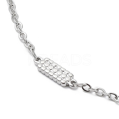 Non-Tarnish 304 Stainless Steel Rectangle Link Chain Necklace LS-NJEW-K249-05P-1