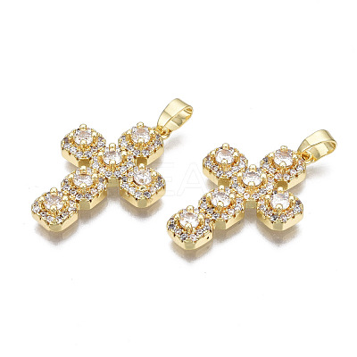 Brass Micro Pave Cubic Zirconia Pendants ZIRC-N039-157A-NF-1