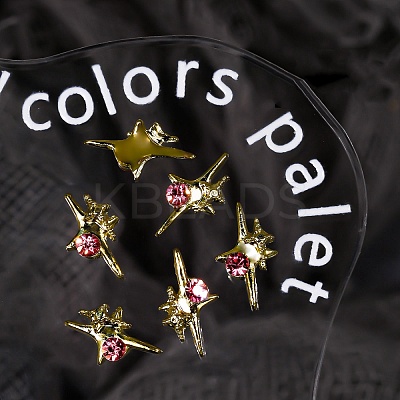 Star Alloy Rhinestone Cabochons MRMJ-WH0075-114-29-1