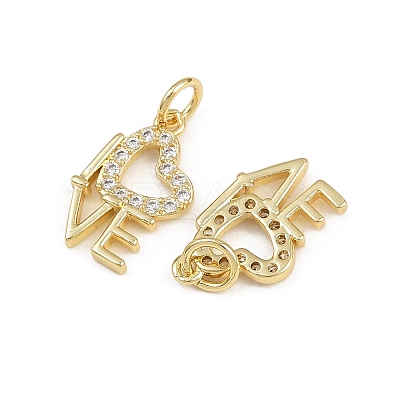 Brass Micro Pave Cubic Zirconia Pendants KK-A269-55G-1
