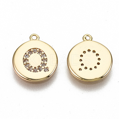 Brass Micro Pave Clear Cubic Zirconia Charms KK-N231-233Q-NF-1