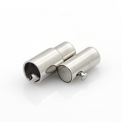 Tarnish Resistant 304 Stainless Steel Smooth Surface Locking Tube Magnetic Clasps LS-STAS-O042-22-1