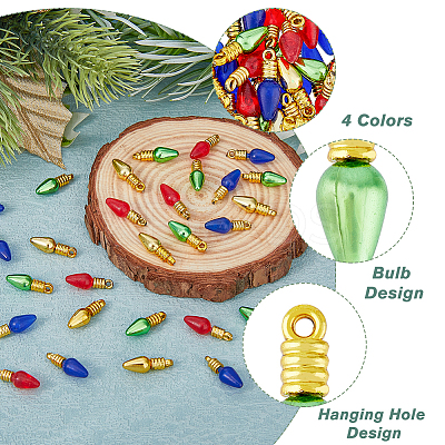 120Pcs 4 Style Plastic Pendants DIY-FH0005-70-1