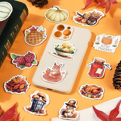 2 Bags 2 Styles Thanksgiving Day Cartoon Vinyl Stickers DIY-YW0009-91-1