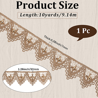 10 Yards Metallic Lace Trimming OCOR-CY0001-67-1