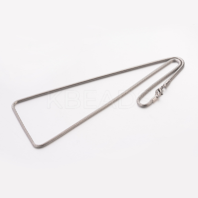 Non-Tarnish 304 Stainless Steel Round Snake Chain Necklaces STAS-M174-005P-2.4-01-1