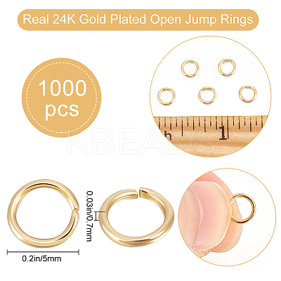1000Pcs 304 Stainless Steel Open Jump Rings STAS-BBC0002-99-1