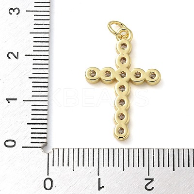 Rack Plating Brass Micro Pave Cubic Zirconia Pendants KK-K392-17B-G-1