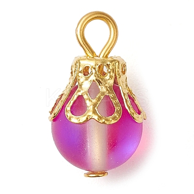 Synthetic Moonstone Round Pendants PALLOY-JF03133-01-1