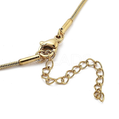304 Stainless Steel Round Snake Chain Bowknot Pendant Necklaces for Women LS-NJEW-Z050-01G-01-1