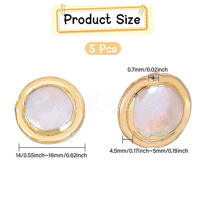 5Pcs Natural Baroque Pearl Keshi Pearl Beads PEAR-CA0001-16-1