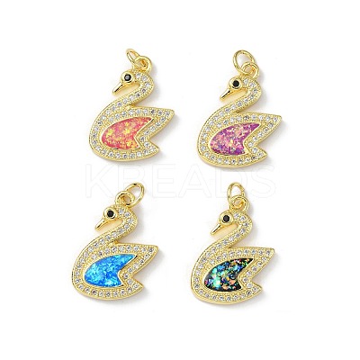 Brass Micro Pave Cubic Zirconia Pendants KK-A197-24G-1