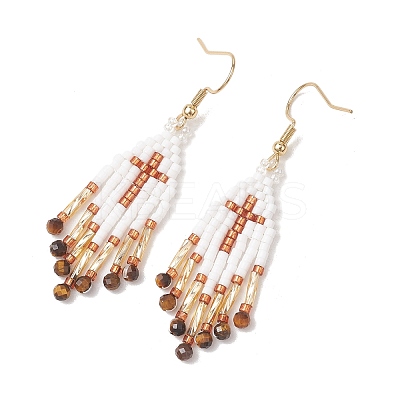 Glass Seed Beads Dangle Earrings EJEW-MZ00737-03-1