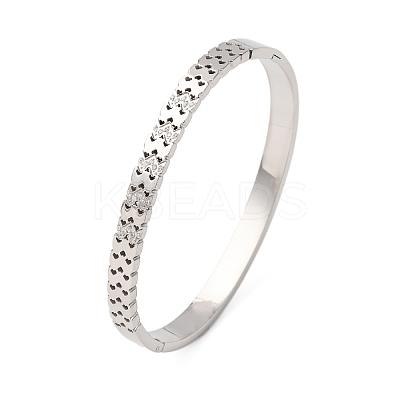 304 Stainless Steel Micro Pave Cubic Zirconia Hinged Bangles for Women BJEW-Z146-02P-1