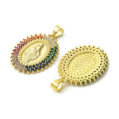 Brass Micro Pave Colorful Cubic Zirconia Pendants KK-H472-51A-G-1