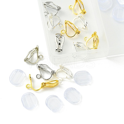 12Pcs 3 Colors Brass Clip-on Earring Findings KK-FS0001-33-1