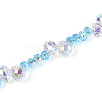 Electroplate Glass and Acrylic Rhinestone Beads Strands MAK-T011-07C-1