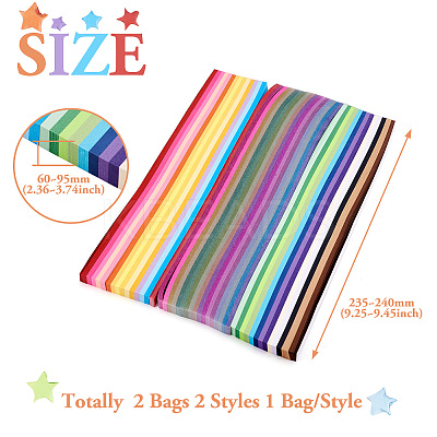 2 Bags 2 Styles Lucky Star Origami Paper DIY-TA0009-55-1