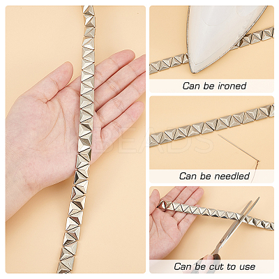 2.5 Yards Stainless Steel Rivet Studed Cord with Adhesive Back OCOR-FG0002-34B-1