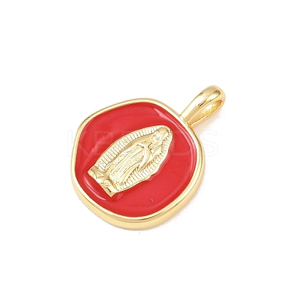 Brass Enamel Pendants KK-P339-12G-02-1