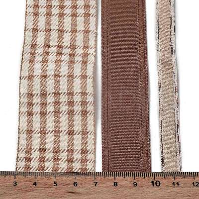 9 Yards 3 Styles Tartan Print Polyester Ribbon SRIB-C002-01E-1