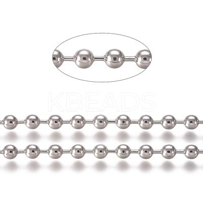 Tarnish Resistant 304 Stainless Steel Ball Chains CHS-E021-13I-P-1