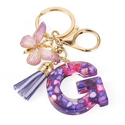 Resin Butterfly Pendant Keychains KEYC-TAC0034-03G-1