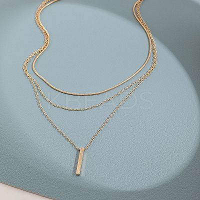Alloy 3 Layer Necklaces for Women WG9523E-01-1