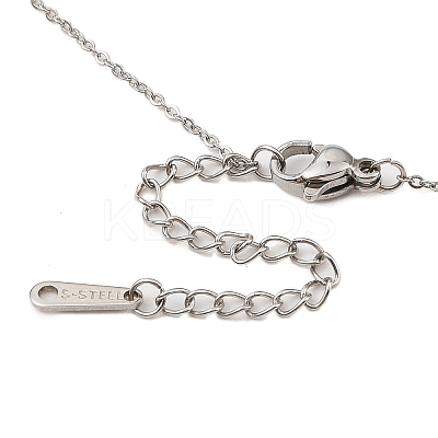 Natural Rose Quartz Chip Pendant Necklaces NJEW-JN05097-01-1