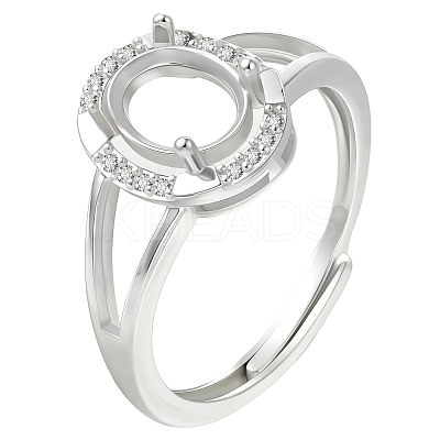 1Pc 925 Sterling Silver Prong Ring Settings STER-BBC0008-59-1