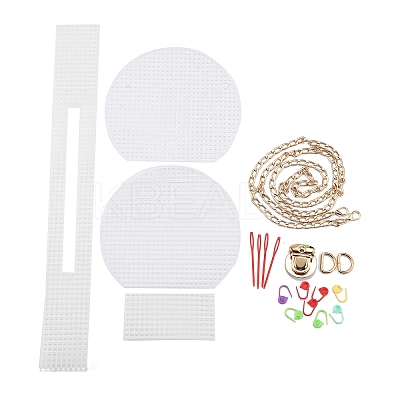 DIY Shell Shaped Plastic Knitting Crochet Bag Making Kits DIY-H169-11A-1