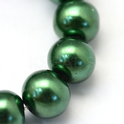 Baking Paint Pearlized Glass Pearl Round Bead Strands X-HY-Q003-10mm-71-1