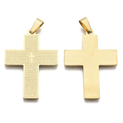 201 Stainless Steel Big Pendants STAS-R115-16G-1