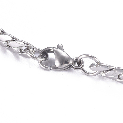 Tarnish Resistant Men's 304 Stainless Steel Cuban Link Chain Bracelets BJEW-G631-07P-1