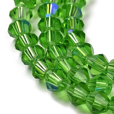Transparent Electroplate Glass Beads Strands GLAA-F029-4mm-D03-1