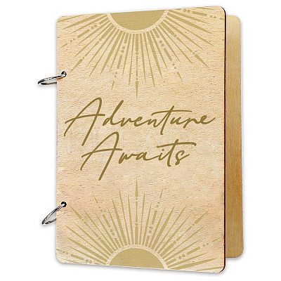 1 Set Wooden 2-Ring Loose Leaf Binder Postcard Phote Album Cover DIY-SD0001-02D-1