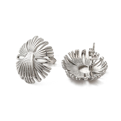 304 Stainless Steel Flower Stud Earrings EJEW-Z068-04P-1