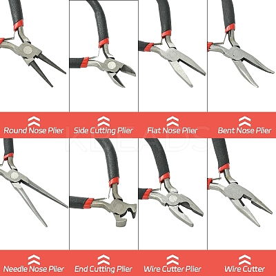 8Pcs 8 Styles Carbon Steel Wire Cutters PT-YW0002-02-1