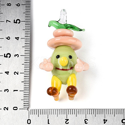 Handmade Lampwork Cartoon Onion Pendants LAMP-T025-11B-1