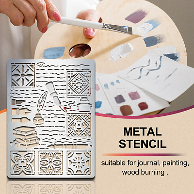Stainless Steel Metal Stencils DIY-WH0289-058-1