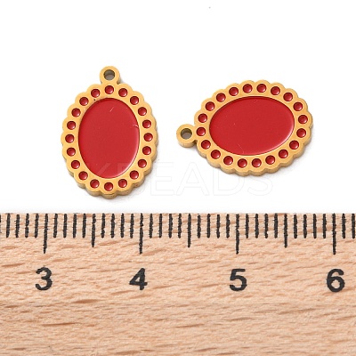 Ion Plating(IP) 304 Stainless Steel Red Enamel Charms STAS-M102-65G-1