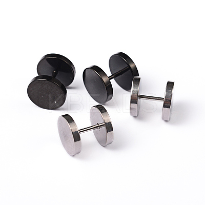 Flat Round 304 Stainless Steel Barbell Cartilage Earrings EJEW-L164-07-1
