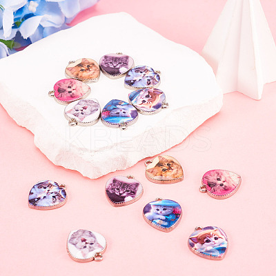 14Pcs 7 Styles Alloy Pendant FIND-TA0010-73-1
