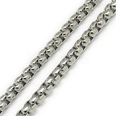 Tarnish Resistant Trendy Men's 201 Stainless Steel Box Chain Necklaces NJEW-L043B-46P-1