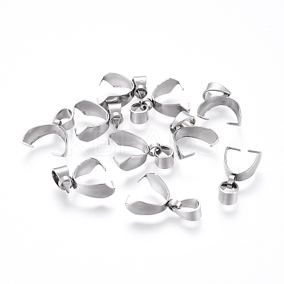 Tarnish Resistant 201 Stainless Steel Pendant Pinch Bails LS-X-STAS-E437-28P-1