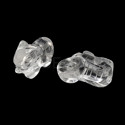 Natural Quartz Crystal Carved Half Hole Beads G-K367-02F-1