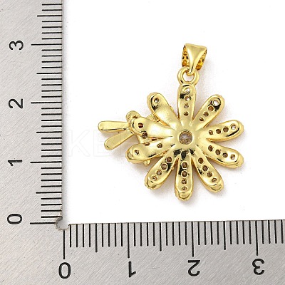 Rack Plating Brass Micro Pave Cubic Zirconia Pendants KK-G513-35G-1