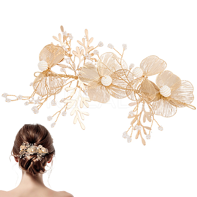 Alloy with Plastic Pearl Ornament Accessories FIND-WH20030-11B-G-1