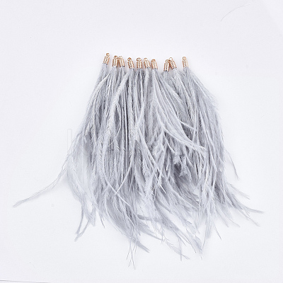 Ostrich Feather Tassel Big Pendant Decorations FIND-S302-08G-1
